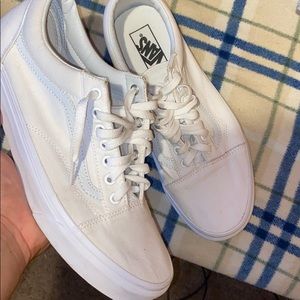 Old school triple white vans